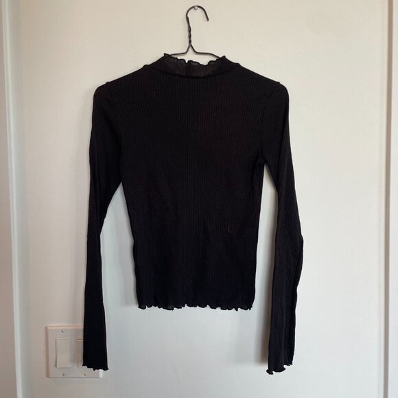 Lettuce Hem Mock Neck Top - Picture 4 of 4